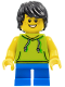 Minifig No: cty0771  Name: Beachgoer - Boy, Lime Hoodie and Blue Legs