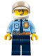Minifig No: cty0772  Name: Police - City Officer Shirt with Dark Blue Tie and Gold Badge, Dark Tan Belt with Radio, Dark Blue Legs, White Helmet