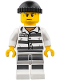 Minifig No: cty0775  Name: Police - Jail Prisoner 86753 Prison Stripes, Black Knit Cap, White Striped Legs, Sweat Drops