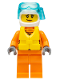 Minifig No: cty0826  Name: Coast Guard City - Female Rescuer with Scuba Diver Mask