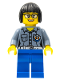 Minifig No: cty0861  Name: Coast Guard City - Female Station Manager, Short Black Hair with Glasses
