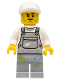 Minifig No: cty0897  Name: Light Bluish Gray Overalls with Paint Splatters, Light Bluish Gray Legs, White Short Bill Cap, Stubble
