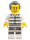 Minifig No: cty0978  Name: Sky Police - Jail Prisoner 50380 Prison Stripes, Scowl with Teeth, Dark Bluish Gray Hair with Sideburns