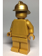 Minifig No: cty0989  Name: Statue - Pearl Gold with Metallic Gold Fire Helmet