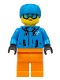 Minifig No: cty0991  Name: Skier Female, Dark Azure Jacket and Helmet, Goggles with Peach Lips