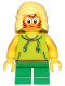 Minifig No: cty1014  Name: Girl, Lime Hoodie, Green Short Legs, Orange Cat Face Paint
