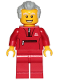 Minifig No: cty1025  Name: Grandfather - Red Tracksuit, Light Bluish Gray Hair