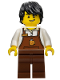 Minifig No: cty1048  Name: Barista - Male, Reddish Brown Apron with Cup and Name Tag, Black Hair