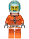 Minifig No: cty1059  Name: Astronaut - Male, Orange Spacesuit with Dark Bluish Gray Lines, Trans Light Blue Large Visor, Stubble