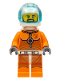 Minifig No: cty1063  Name: Astronaut - Male, Orange Spacesuit with Dark Bluish Gray Lines, Trans Light Blue Large Visor, Black Angular Beard