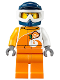 Minifig No: cty1096  Name: ATV Driver - Male, 'ViTA RUSH' Uniform, Orange Legs, Dark Blue Helmet