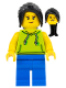 Minifig No: cty1117  Name: Tourist / Surfer - Female, Lime Hoodie