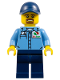 Minifig No: cty1119  Name: Gas Station Worker - Medium Blue Shirt with 'Octan' Logo, Dark Blue Legs and Cap