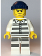 Minifig No: cty1127  Name: Police - Jail Prisoner 50380 Prison Stripes, Stubble, Dark Blue Knit Cap