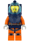 Minifig No: cty1164  Name: Deep Sea Diver - Male, Dark Blue Helmet, Lopsided Grin