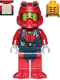 Minifig No: cty1173  Name: Scuba Diver - Male, Open Mouth Smile, Red Helmet, White Air Tanks, Red Flippers