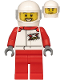 Minifig No: cty1197  Name: Helicopter Pilot - White Jacket with 'XTREME' Logo, Red Legs, White Helmet