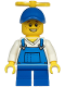 Minifig No: cty1214  Name: Boy - Blue Overalls over V-Neck Shirt, Blue Short Legs, Blue Cap with Tiny Yellow Propeller