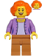 Minifig No: cty1216  Name: Ann McCloud - Mom, Medium Lavender Jacket, Medium Nougat Legs, Orange Hair
