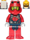 Minifig No: cty1225  Name: Scuba Diver - Male, Open Mouth, Black Beard, Red Helmet, White Air Tanks, Red Flippers