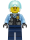 Minifig No: cty1311  Name: Police - City Helicopter Pilot Female, Safety Vest with Police Badge, Dark Blue Legs, White Helmet