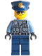Minifig No: cty1312  Name: Police Officer - Sand Blue Police Jacket, Dark Blue Legs, Police Hat with Gold Badge, Sunglasses
