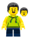Minifig No: cty1323  Name: Boy, Lime Hoodie and Dark Blue Legs
