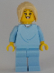 Minifig No: cty1347  Name: Mother, Bright Light Blue Hospital Gown, Tan Hair