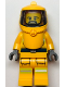 Minifig No: cty1360  Name: Fire - Reflective Stripes, Bright Light Orange Suit and Hood Hazard with Trans-Black Face Shield, Beard