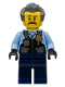 Minifig No: cty1375  Name: Police - Officer Sam Grizzled, Bright Light Blue Jacket, Dark Blue Legs, Dark Bluish Gray Hair
