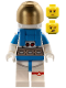 Minifig No: cty1408  Name: Lunar Research Astronaut - Female, White and Dark Azure Suit, White Helmet, Metallic Gold Visor, Freckles