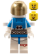Minifig No: cty1409  Name: Lunar Research Astronaut - Female, White and Dark Azure Suit, White Helmet, Metallic Gold Visor, Backpack Clips, Open Mouth Smile