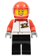 Minifig No: cty1419  Name: Motorcycle Driver - Red Helmet, Black Legs, Red Arms