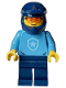 Minifig No: cty1570  Name: Police - City Officer, Medium Blue Shirt with Badge, Dark Blue Legs, Dark Blue Dirt Bike Helmet, Safety Glasses