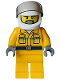 Minifig No: cty1597  Name: Fire - Male, Reflective Stripes, Bright Light Orange Jacket and Legs, White Helmet, Trans-Brown Visor