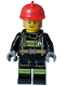 Minifig No: cty1598  Name: Fire - Male, Reflective Stripes with Utility Belt, Red Fire Helmet, Dark Tan and Light Bluish Gray Sideburns