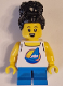 Minifig No: cty1624  Name: Child - Girl, White Tank Top with Sailboat, Dark Azure Short Legs, Black Coiled Hair with Bun, Freckles