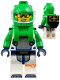 Minifig No: cty1694  Name: Astronaut - Male, White Spacesuit with Bright Green Arms, Bright Green Helmet, Trans-Clear Visor, Bright Green Harness with Solar Panel, Glasses