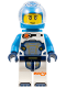 Minifig No: cty1697  Name: Astronaut - Male, White Spacesuit with Dark Azure Arms, Dark Azure Helmet, Dark Azure Backpack, Smirk