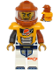 Minifig No: cty1709  Name: Astronaut - Male, White Spacesuit with Dark Orange and Pearl Dark Gray Arms, Dark Orange Helmet, Trans-Clear Visor, Bright Light Orange Armor with Ingot