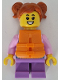 Minifig No: cty1740  Name: Child - Girl, Bright Pink Hoodie, Medium Lavender Short Legs, Dark Orange Hair, Orange Life Jacket