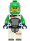Minifig No: cty1759  Name: Astronaut - Female, White Spacesuit with Bright Green Arms, Bright Green Helmet, Trans-Clear Visor