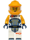 Minifig No: cty1762  Name: Astronaut - Female, White Spacesuit with Bright Light Orange Arms, Bright Light Orange Helmet, Trans-Clear Visor