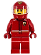 Minifig No: cty1863  Name: Formula 1 Driver, Ferrari - Male, Red Racing Suit and Helmet, Trans-Clear Visor