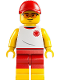 Minifig No: cty1874  Name: Beach Lifeguard - Male, White Shirt with EMT Star of Life, Red Shorts and Cap