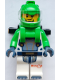Minifig No: cty1937  Name: Astronaut - Male, White Spacesuit with Bright Green Arms, Bright Green Helmet, Trans-Clear Visor, Bright Green Harness with 2 Clips