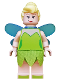 Minifig No: dis022  Name: Tinker Bell - Minifigure, Trans-Medium Blue Fairy Wings, Lime Cloth Skirt