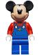 Minifig No: dis054  Name: Mickey Mouse - Blue Overalls and Red Top