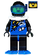 Minifig No: div001a  Name: Divers - Blue, Black Helmet, Blue Flippers