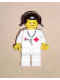 Minifig No: doc030  Name: Doctor - Stethoscope, White Legs, Black Pigtails Hair